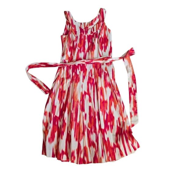 Calvin Klein Womens Abstract Sleeveless Belted Fit & Flare Dress Multicolor Sz 4 - Picture 5 of 11